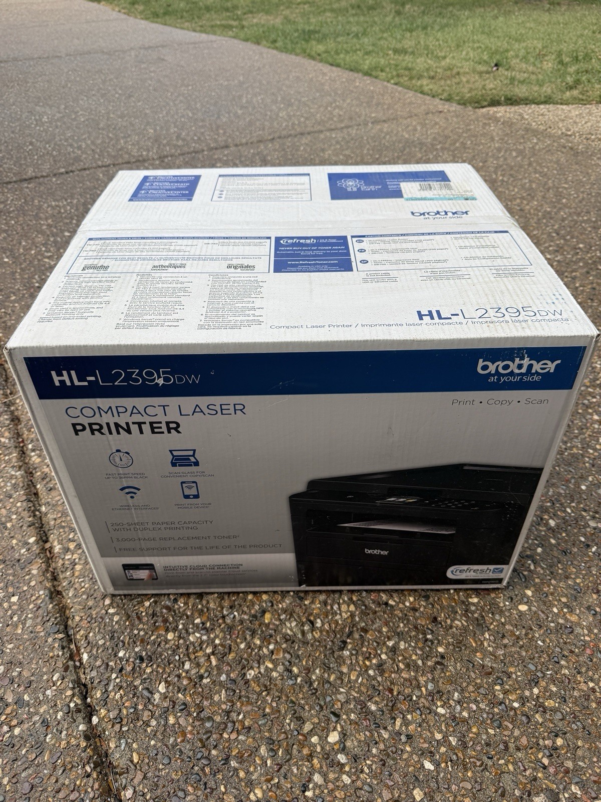 New Factory Sealed Brother HL-L2395DW Compact Monochrome Laser Printer