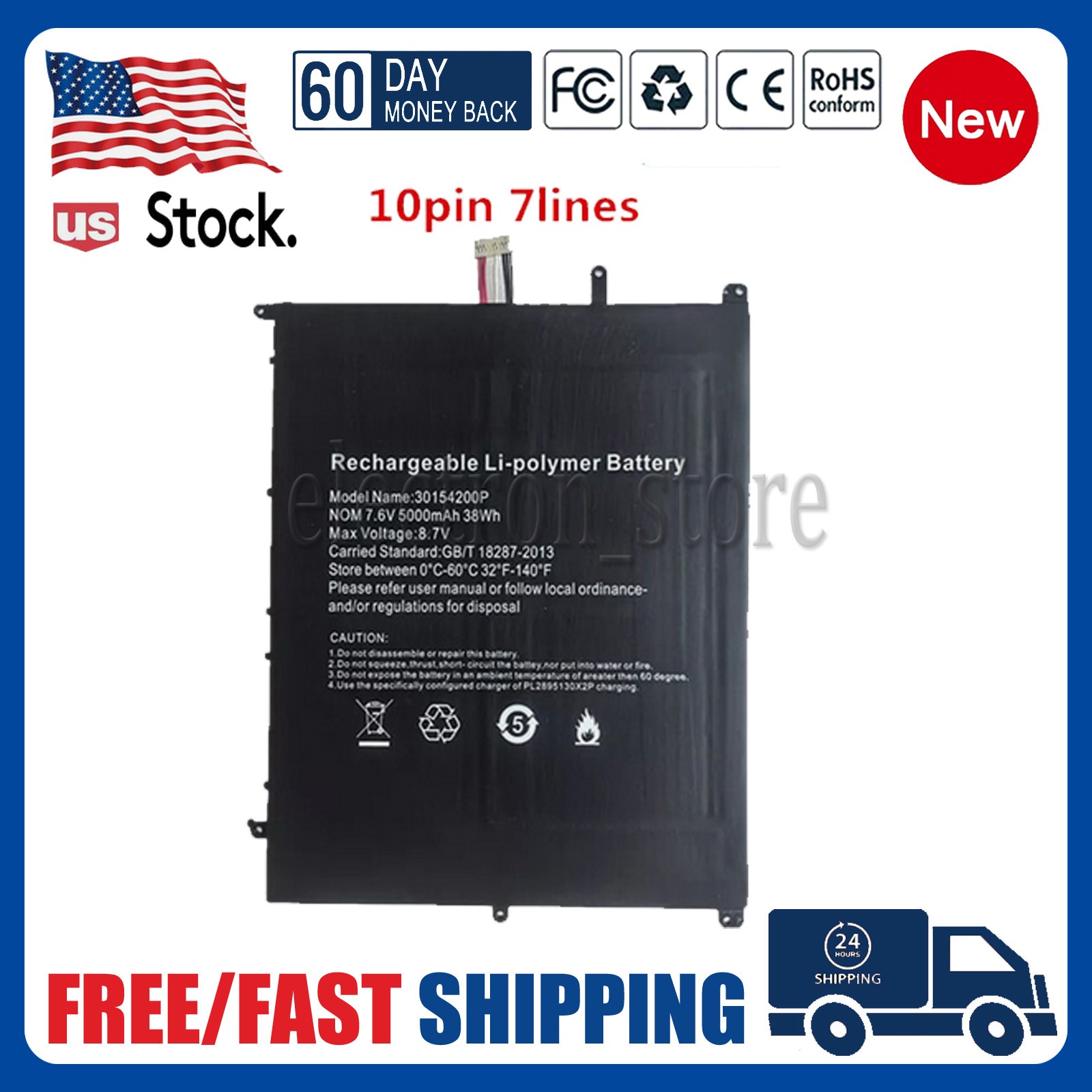 NV-3178185-2S 34160201P Battery for Digma EVE 15 P418 ES5064EW  - 10Pins 7Lines