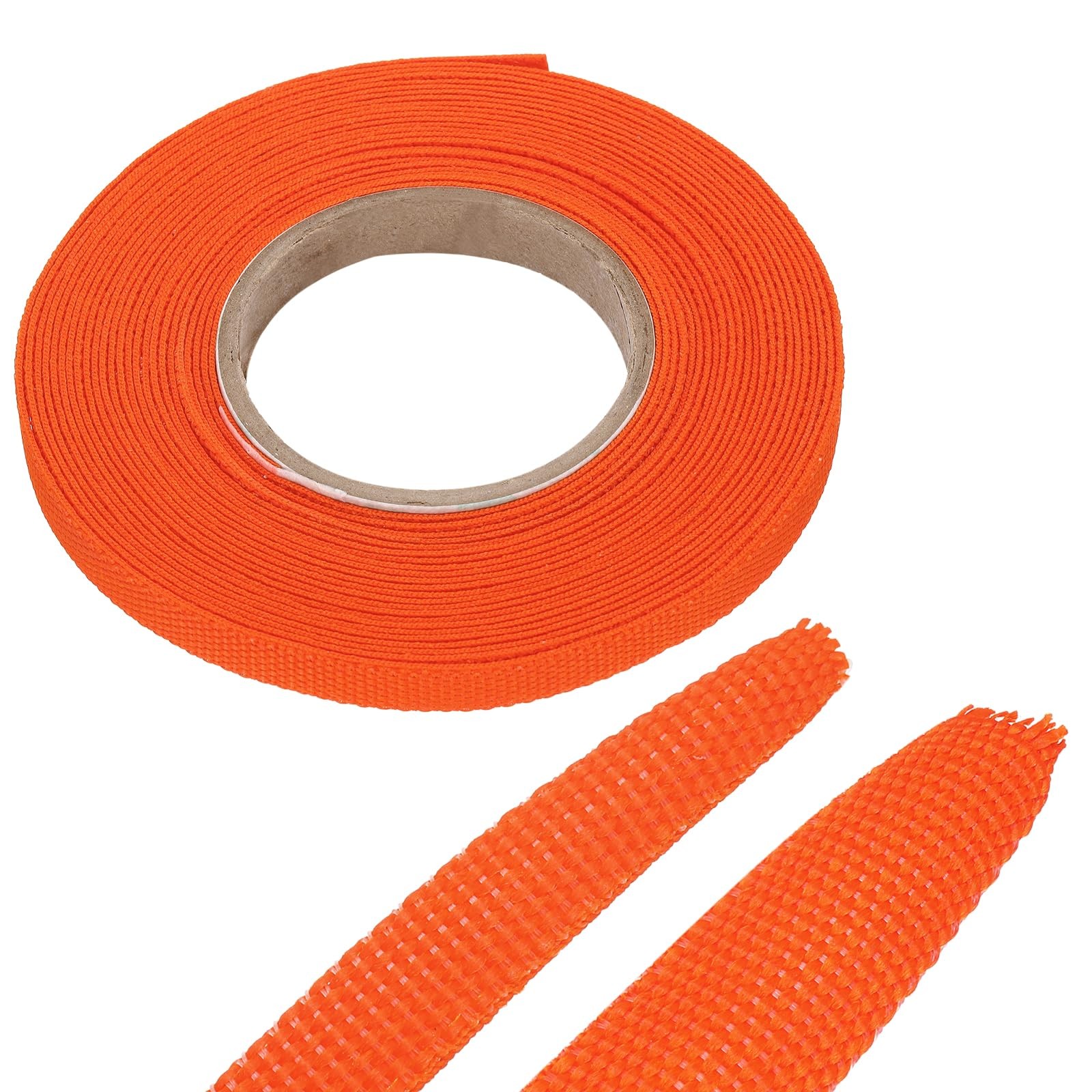 Meccanixity Braided Cable Sleeves, Orange, 1/4 Inch x 26ft