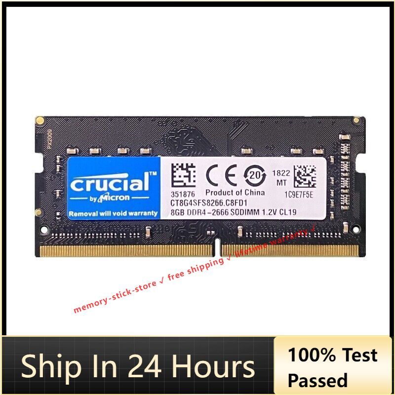 Crucial DDR3 DDR4 RAM 4GB 8GB 16GB 1600 2400 2666MHZ Memory RAM Laptop NoteBook