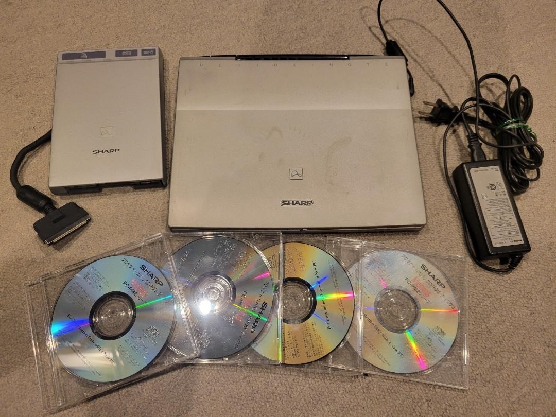 SHARP Mebius Note Project Pc-Pj1-98 Retro Pc Laptop Vintage Computer Portable Pc