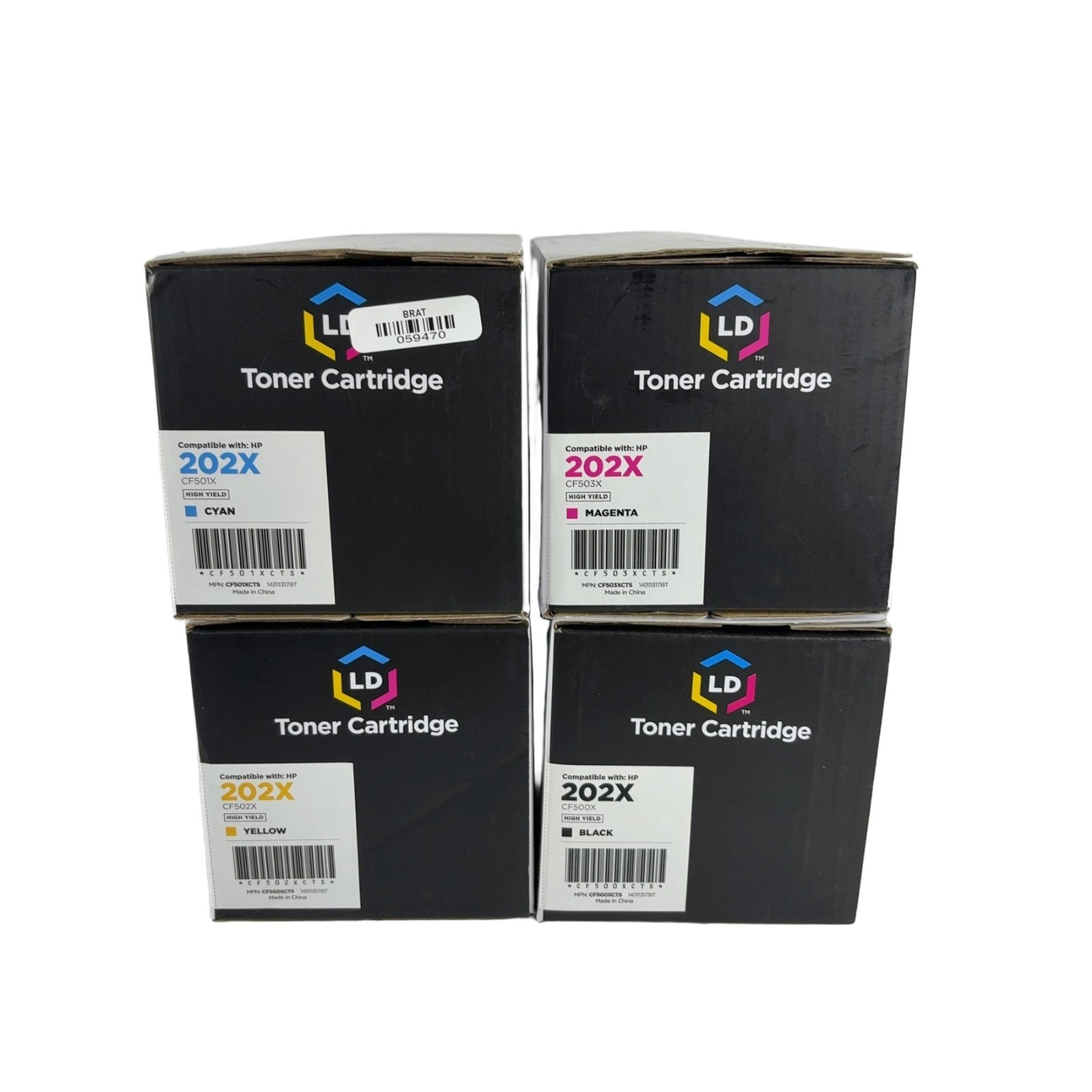LD 4pk Comp Laser Toner Cartridge for HP 202X CF500X CF501X CF502X CF503X 202