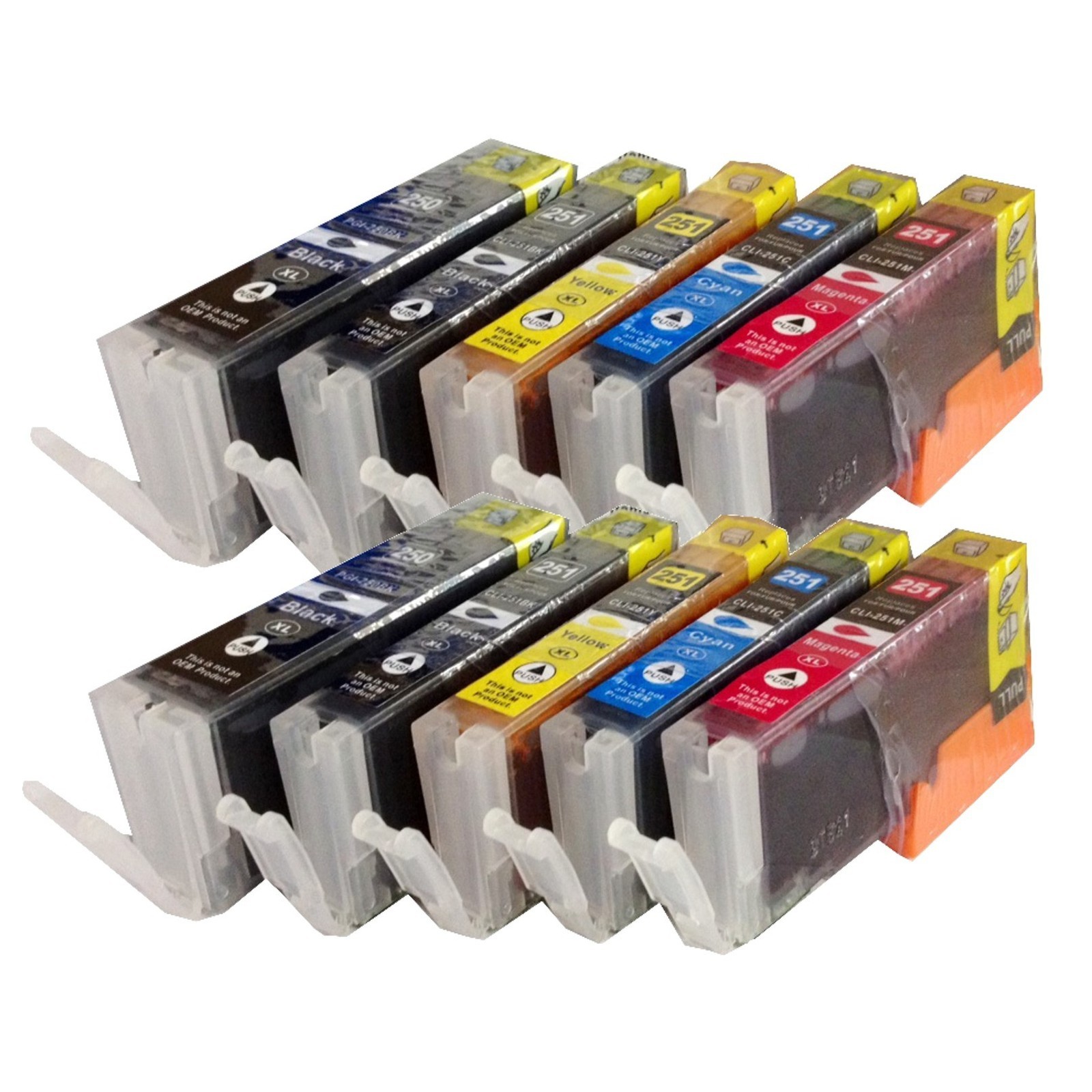 10 Pack PGI-250XL CLI-251XL Ink cartridge For Canon Pixma IP7220  iP8720 iX6820