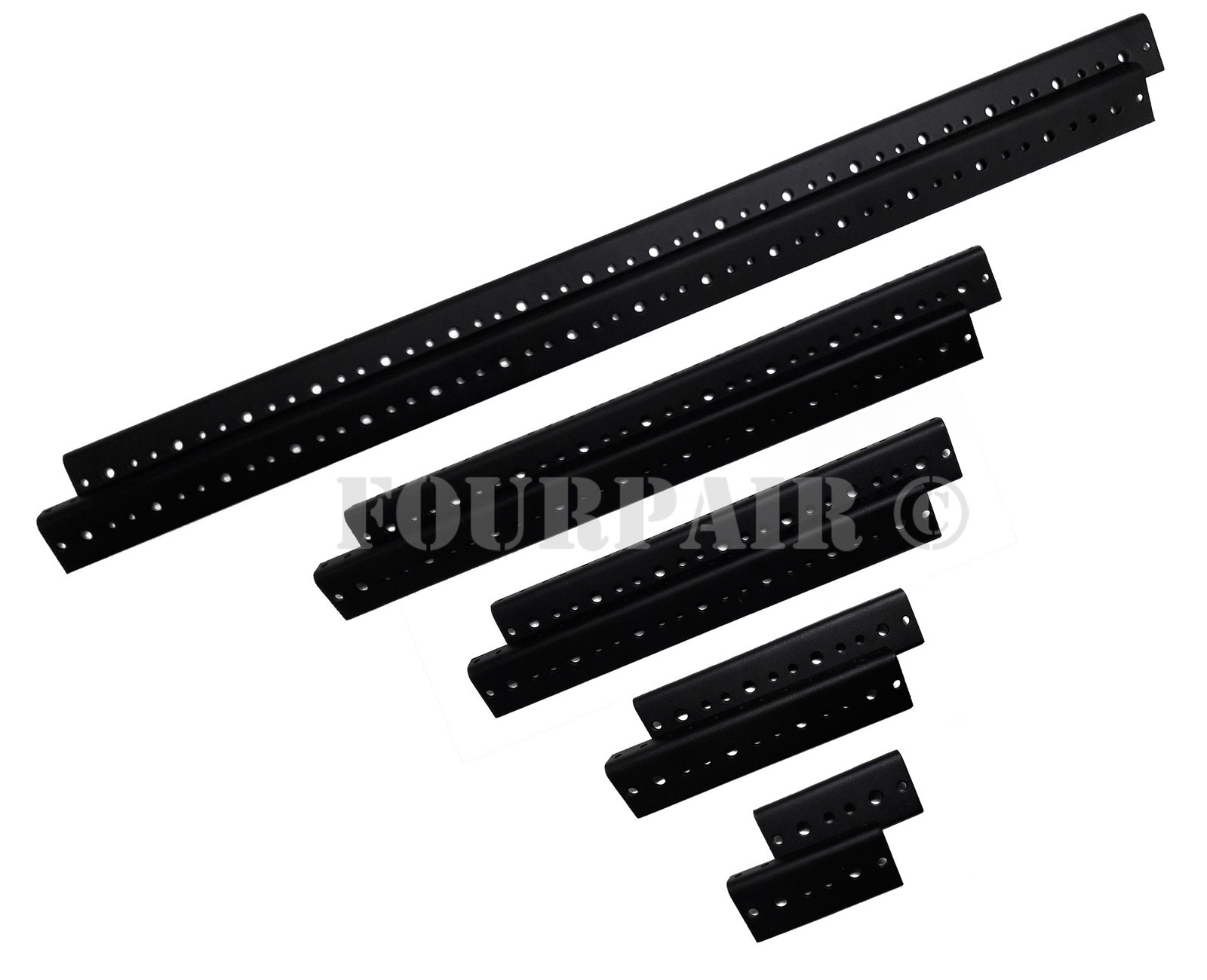 16 Space 16U (28") Steel Rack Mount Rail Pair Road Case Amp Mixer 10-32 Threaded