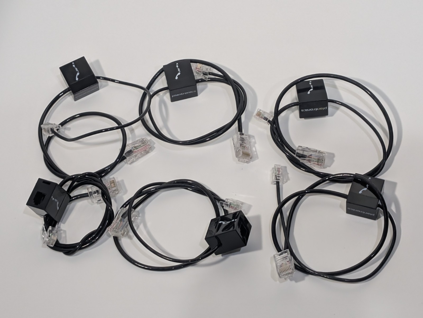*Lot Of 6 Plantronics Telephone Interface Cable Connects for Telephone or Base