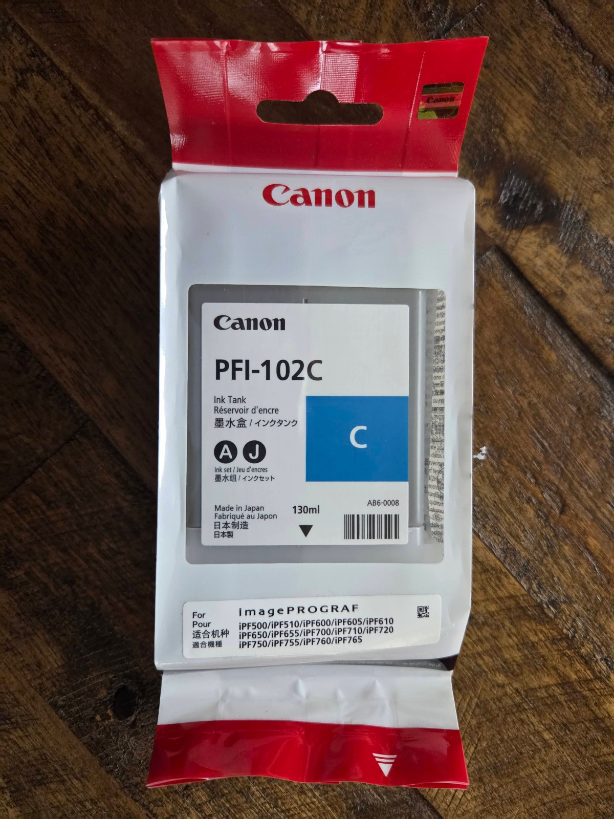 New Sealed Canon PFI-102C Cyan Ink Tank Genuine  Exp. 12/2017
