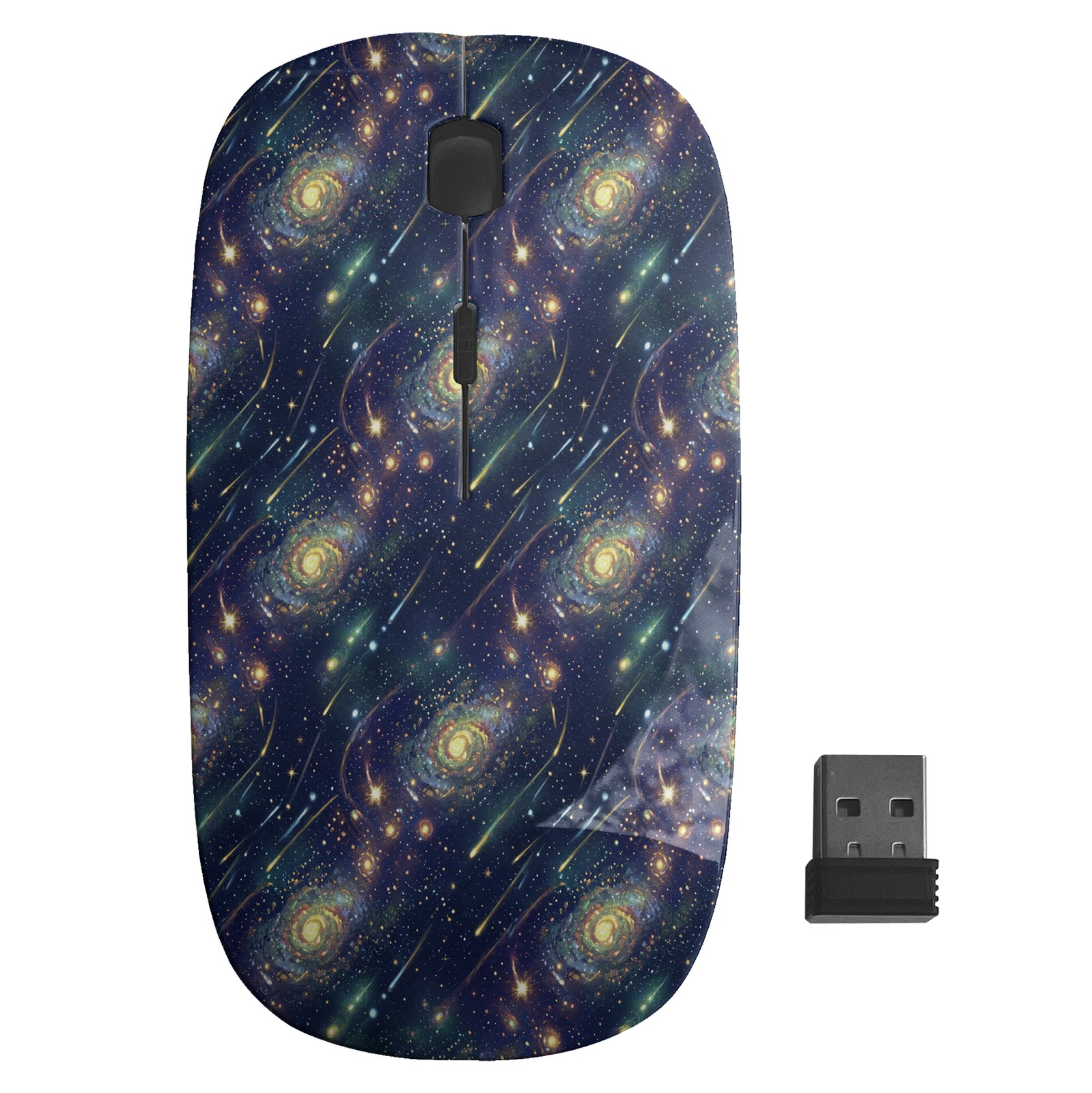 Galaxies Shooting Stars Pattern, Optical Wireless Mouse, Desktop Laptop Mice