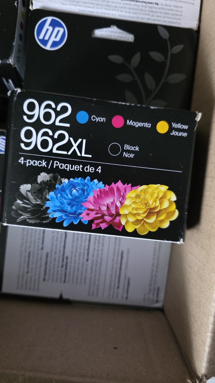NEW Genuine HP 962XL Black & 962 Cyan Magenta Yellow Ink 4 Pack. Exp 2027