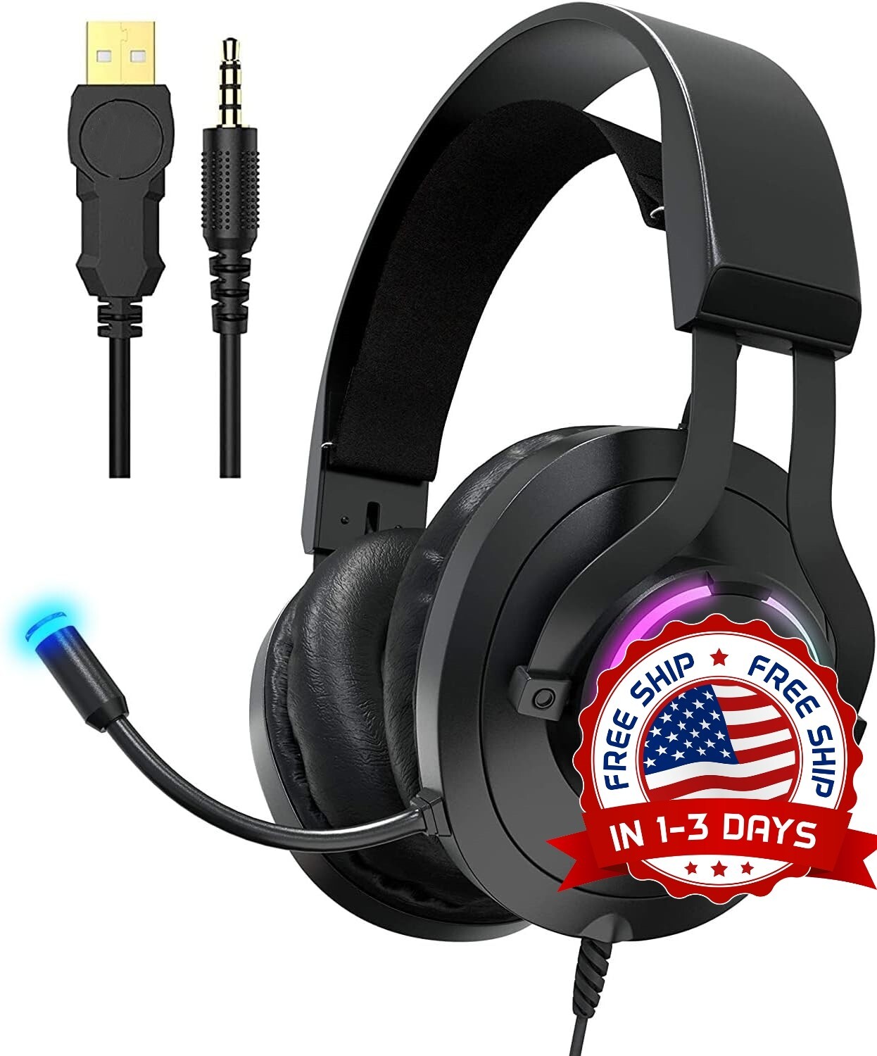 Auriculares Estéreo Con Cable Micrófono Con Cancelación De Ruido Para Pc/Laptop.