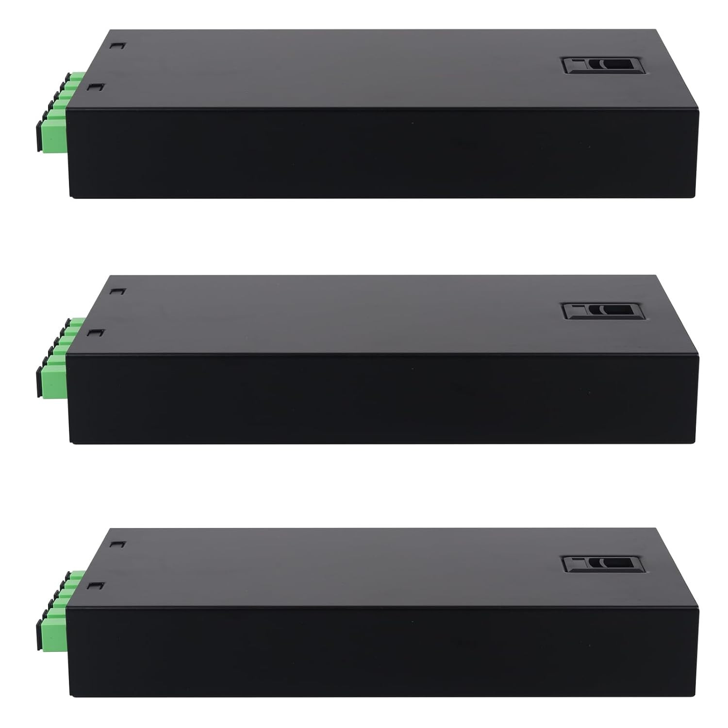 3-Pack SC-APC 6 Simplex 6 Port Wall Mount Fiber Enclosure with Splice Tray Singl