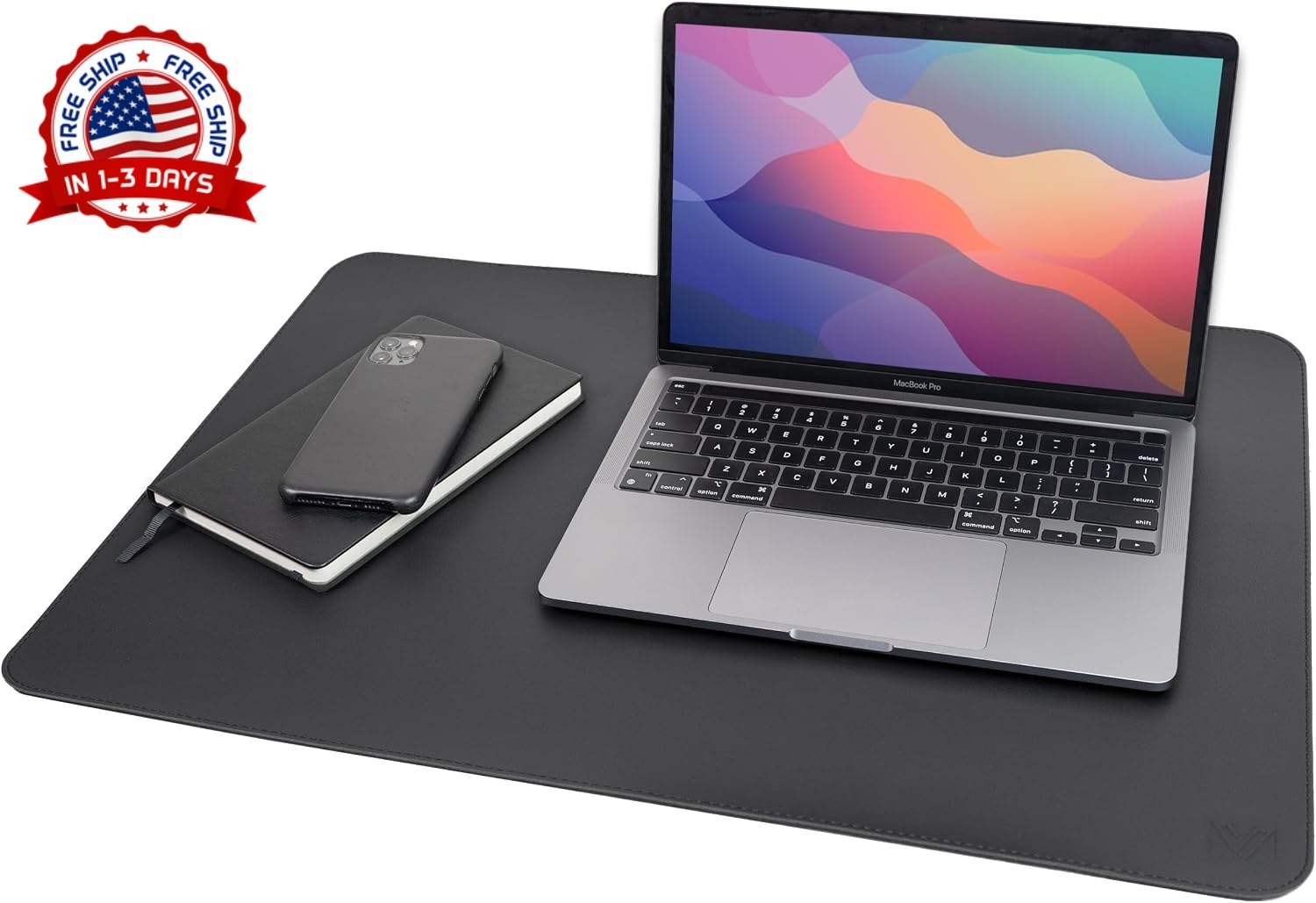 Tapete Escritorio Cuero Vegano 24" x 17" Almohadilla Mouse Grande Elegante