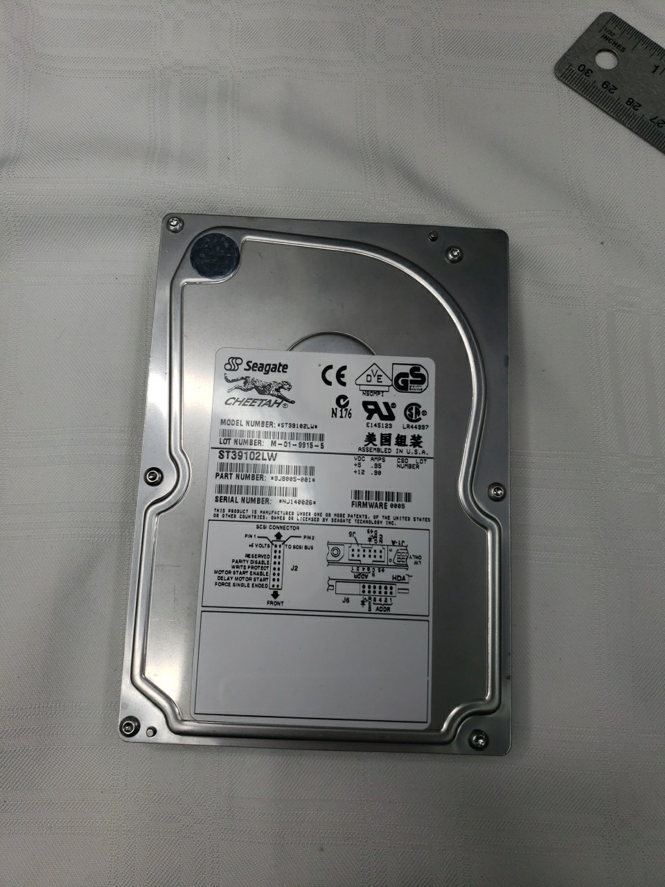 Seagate Cheetah Hard Drive  Model St39102lw  Used /untested