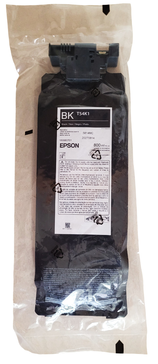 Epson BK T54K1 Black Ink 800ml Exp: 08-2027 New Sealed Without Box