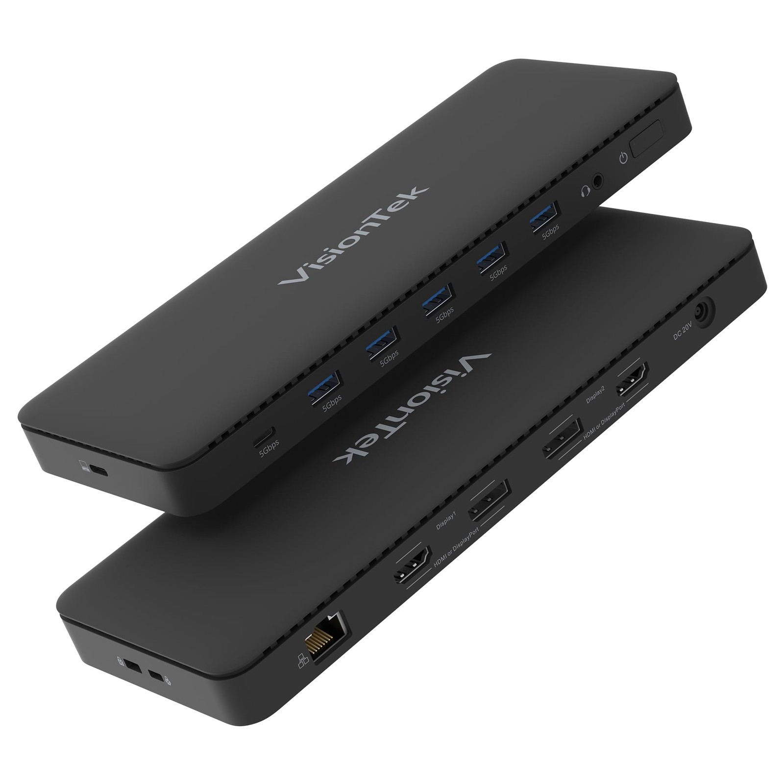 VisionTek VT4600DL Universal Dual Monitor Docking 0.87" x 3.35", Black