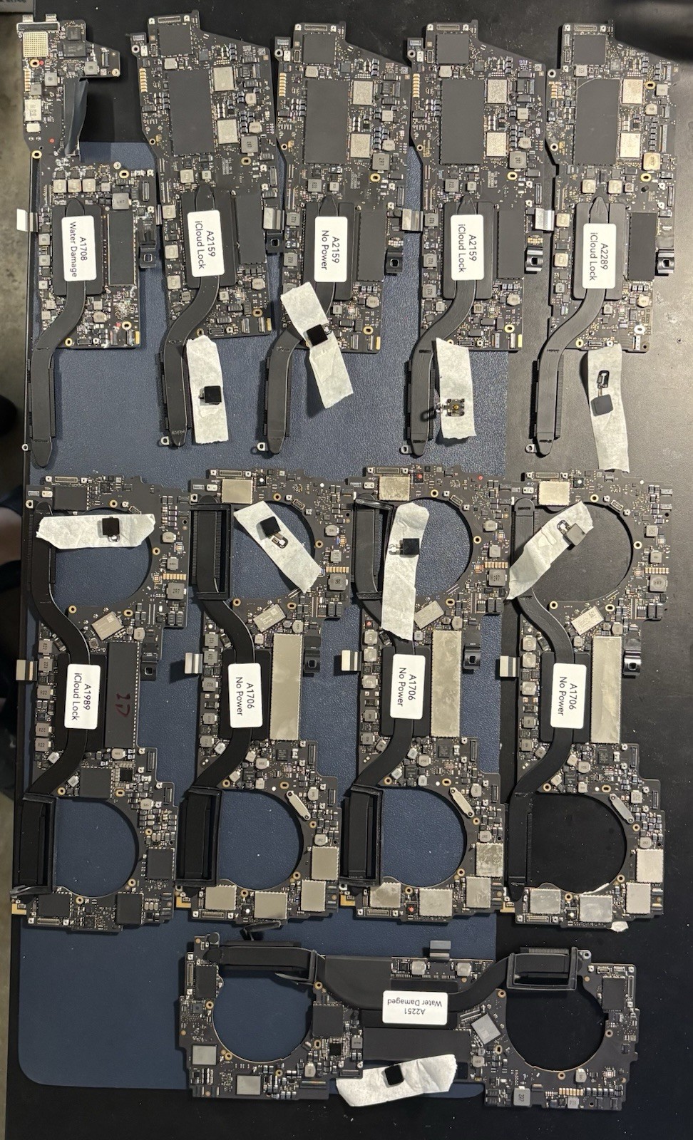 Bulk Lot 10x MacBook Pro  Logic Board Parts Repair Specs Unknown Matched TouchID