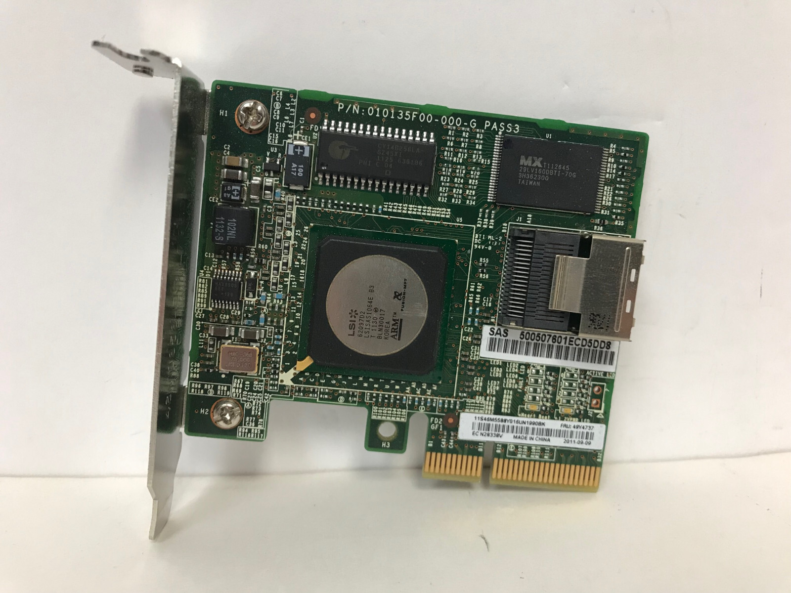 IBM 49Y4737 SERVERAID SAS CONTROLLER WITH CABLE LOW PROFILE