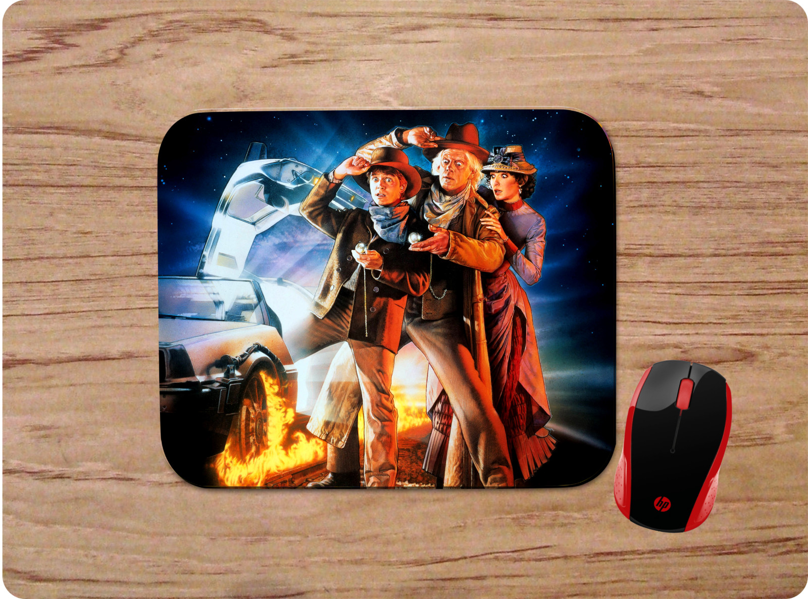 Back to the Future 3 Marty & Doc Art Custom Mouse Pad Desk Mat PC Gaming Gift
