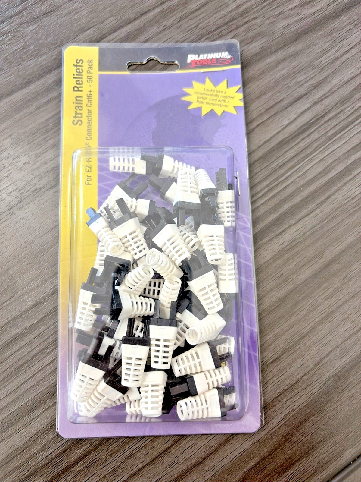 Platinum Tools 100030BK Strain Relief for EZ-RJ45 Cat 6 Connector (50pc Black)