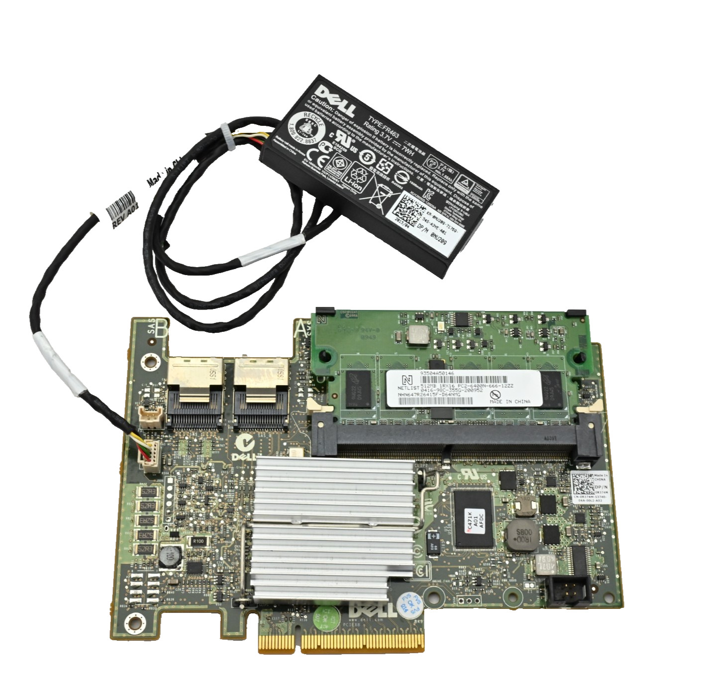 DELL PERC H700 6 Gb/s PCI-E 512Mb SAS RAID Controller & BBU 0HCR2Y 0R374M