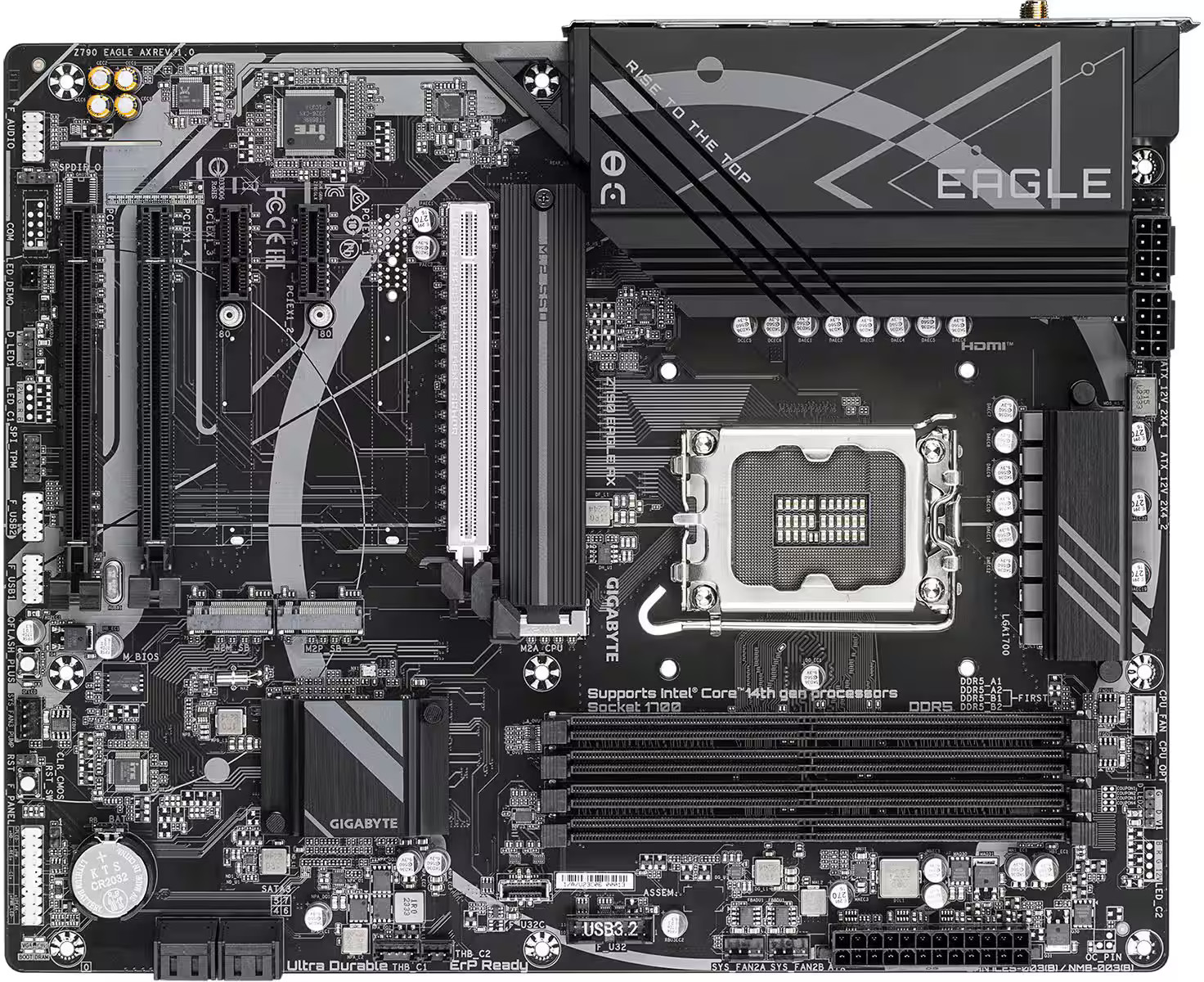 GIGABYTE - Z790 EAGLE AX (Socket LGA 1700) Intel Z790 ATX DDR5 Wi-Fi 6E Mothe...