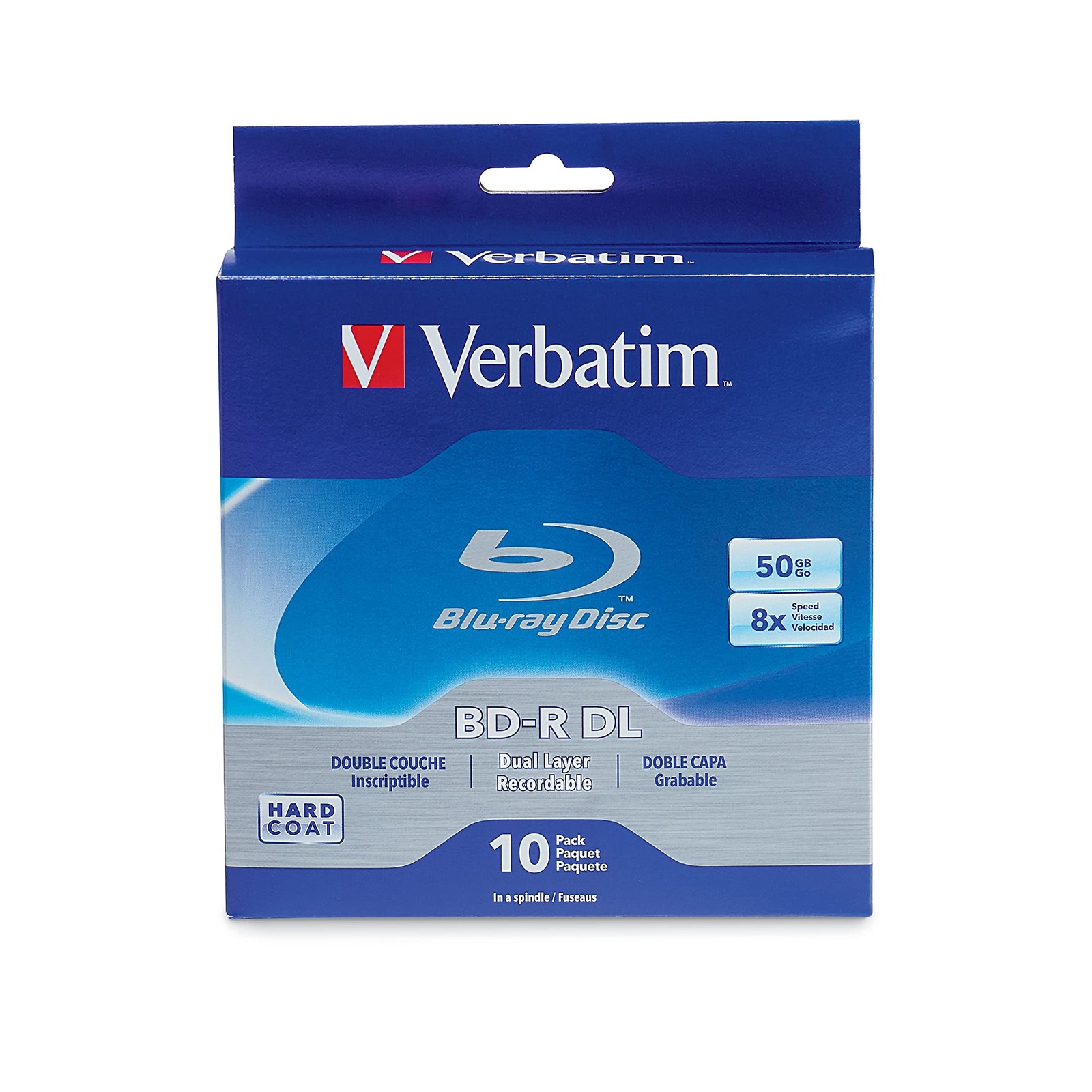 Verbatim 10 Pack 50GB BD R Double Layer Blu Ray Discs 8X Hard Coat Storage