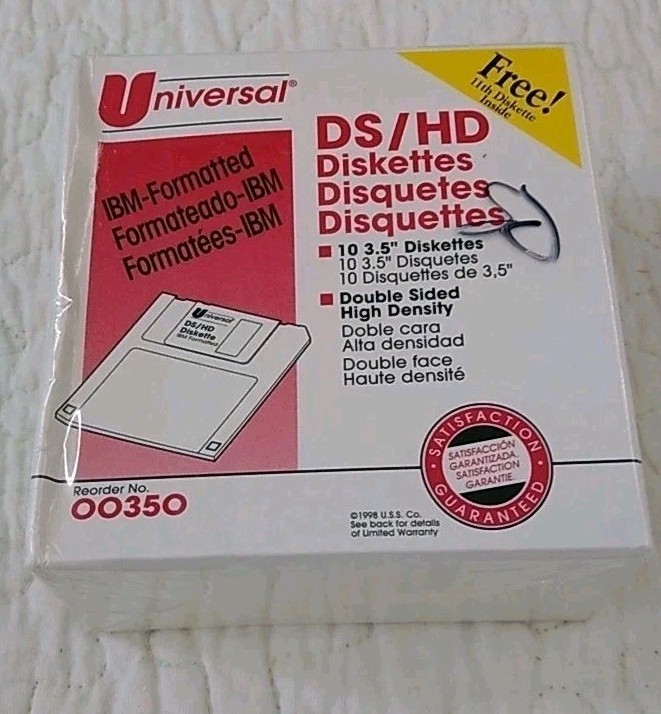 11 new old stock Universal DS/HD Diskettes  00350