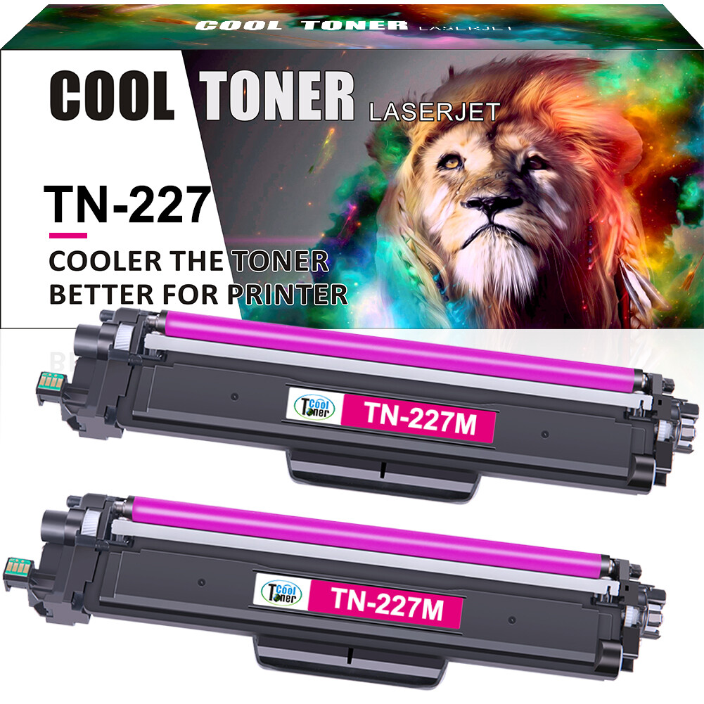 2× TN227 Magenta Toner Cartridge Fit For Brother MFC-L3750CDW HL-L3230CDW W/Chip