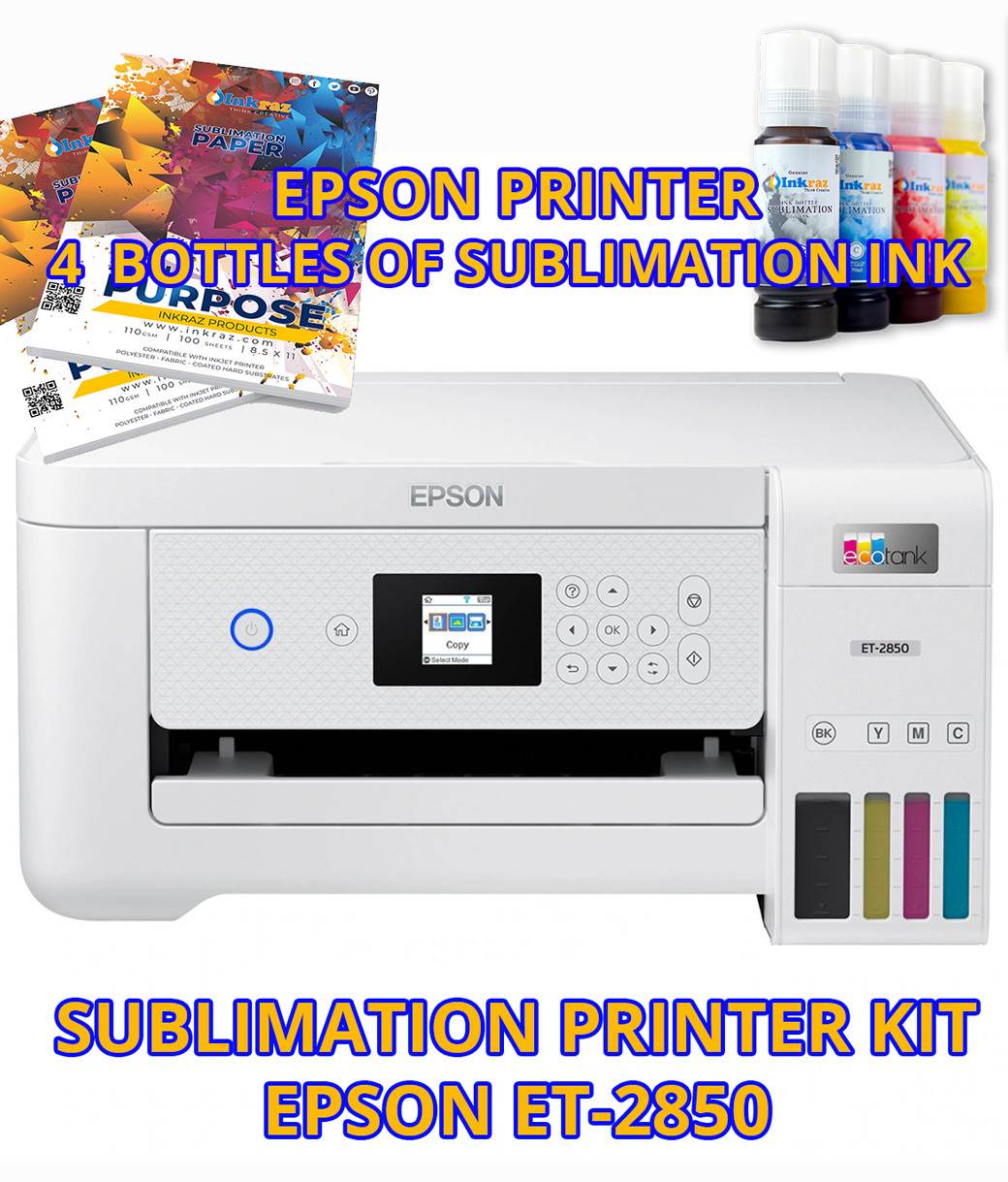 EcoTank Sublimation Printer Bundle: Printer with Sublimation Ink + Paper, Renew