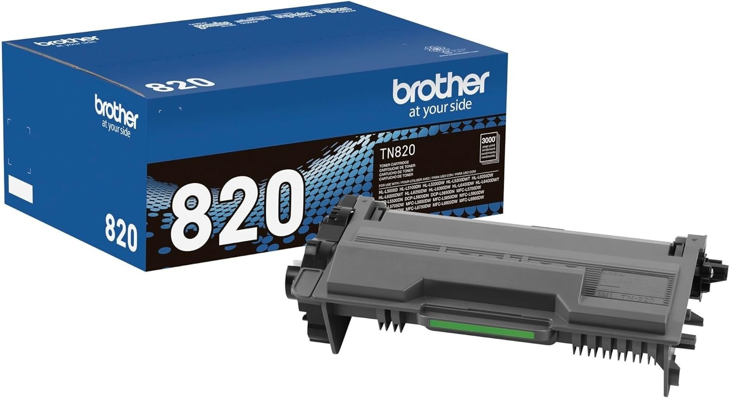 Brother Genuine Toner Cartridge, TN820, Replacement Black Toner