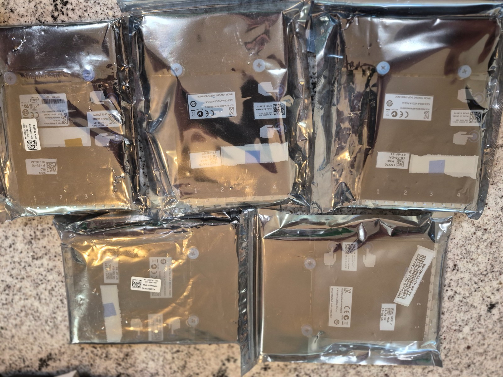 Dell BroadCom 57800 rNDC 10G/GbE 2+2P  DP/N 0MT09V - Lot of 5 Cards - Open Box