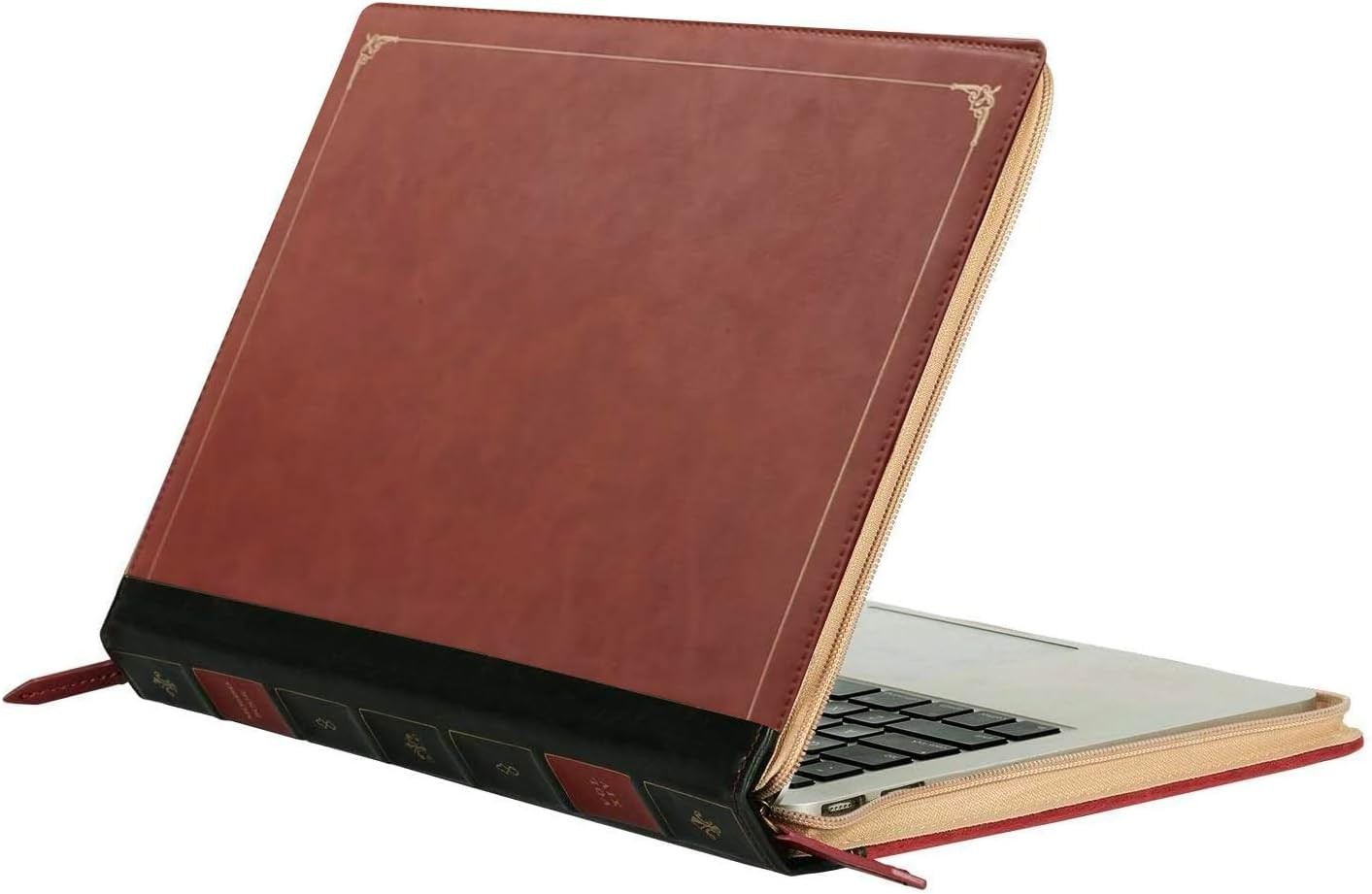 PU Leather Laptop Sleeve Bag, Protective Zippered Case Cover for MacBook Air 15