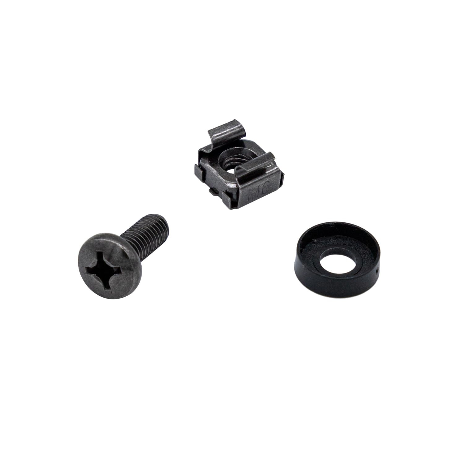 WEAXIO 40 Pack M6x16mm Rack Mount Cage Nuts & Screws & 40 Pack, Black Nickel 