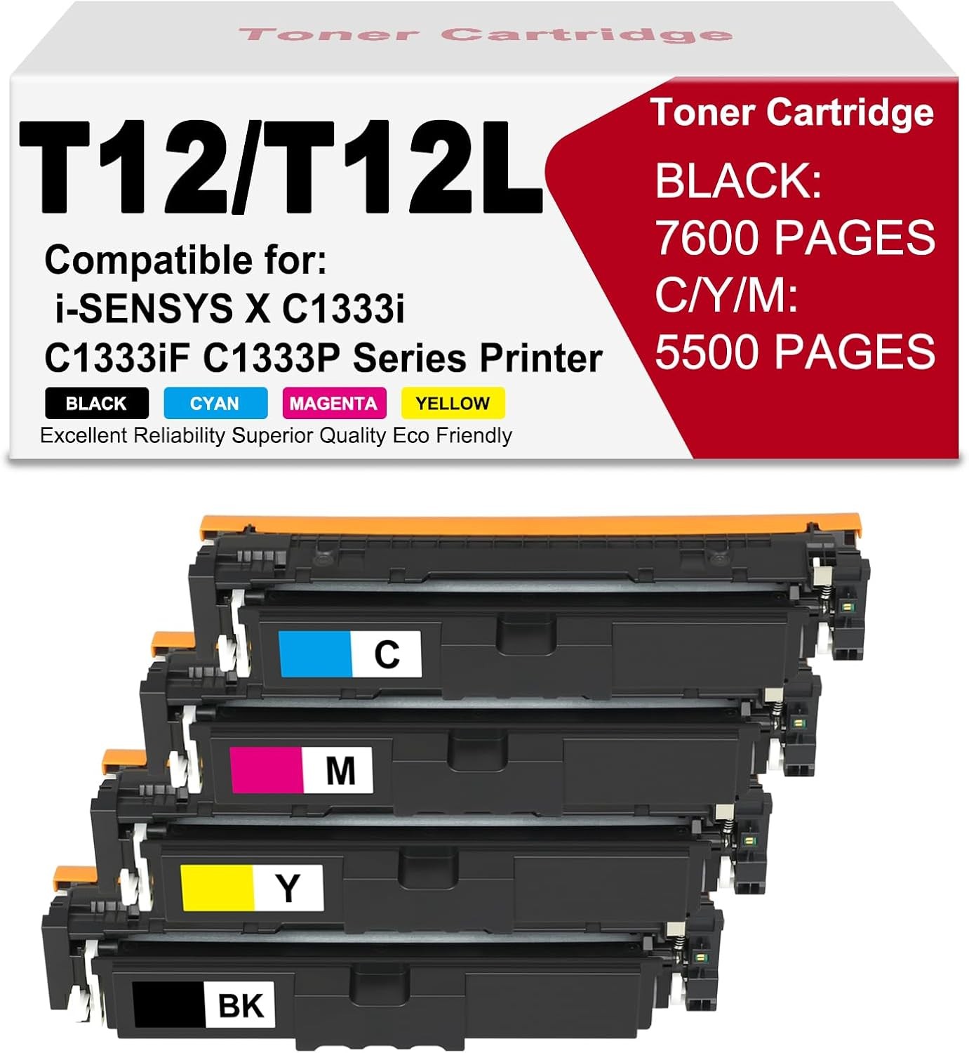T12 / T12L Toner Cartridge for Canon i-SENSYS X C1333i/C1333iF/C1333P & MF1333c