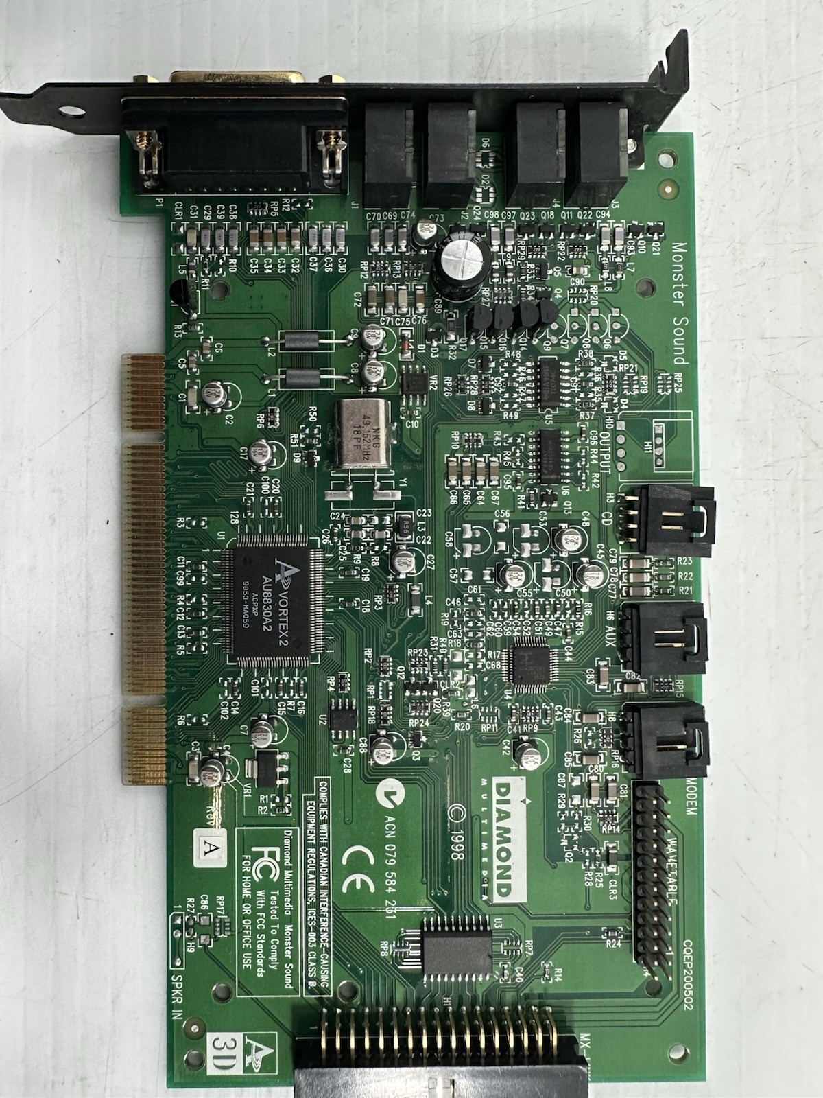 Diamond Monster Sound MX300 PCI S5 Sound Card Aureal Vortex 2