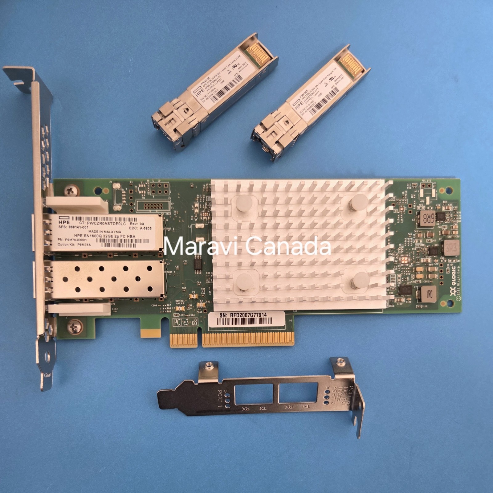 HPE SN1600Q QLogic QLE2742-HP 32GB Dual port FC HBA Adapter P9M76-63001, 2x SFPs