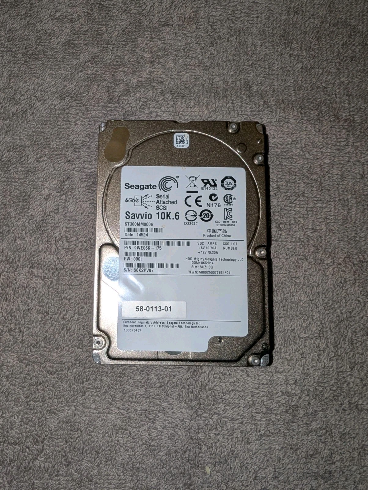 ST300MM0006 Seagate 9WE066-150 300GB 10K RPM 6Gb/s 2.5" SAS HDD Hard Drive