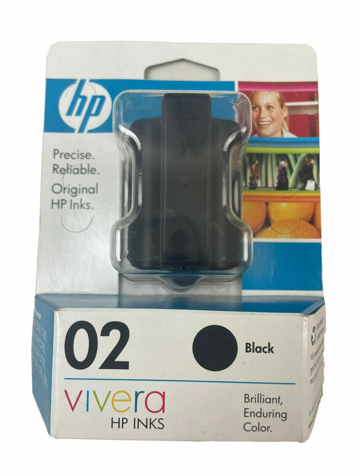 *NEW* HP Vivera 02 Sealed Black Ink Cartridge - Hewlitt Packard - Exp 2008 