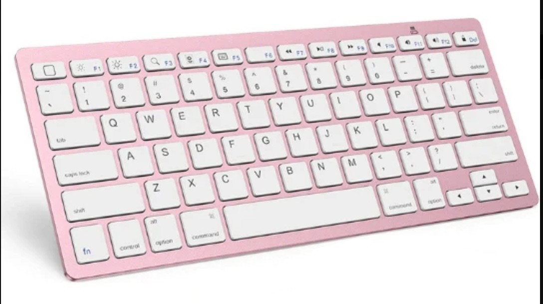 Wireless Keyboard for iPad - Ultra Slim Combo, Rose Gold White - Fast Shipping