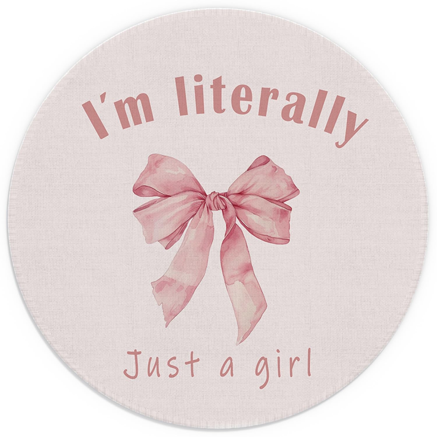 7.9x7.9 Inch Coquette Preppy Pink Bow Girly Cute Home Office Desk Mouse Pad