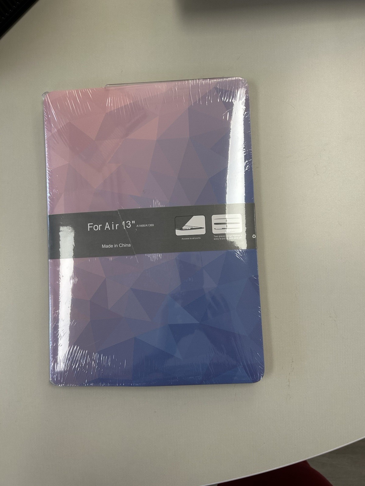 Geometric Rigid Plastic Shell Case MacBook Air 13 A1466/A1369 Purple/Blue