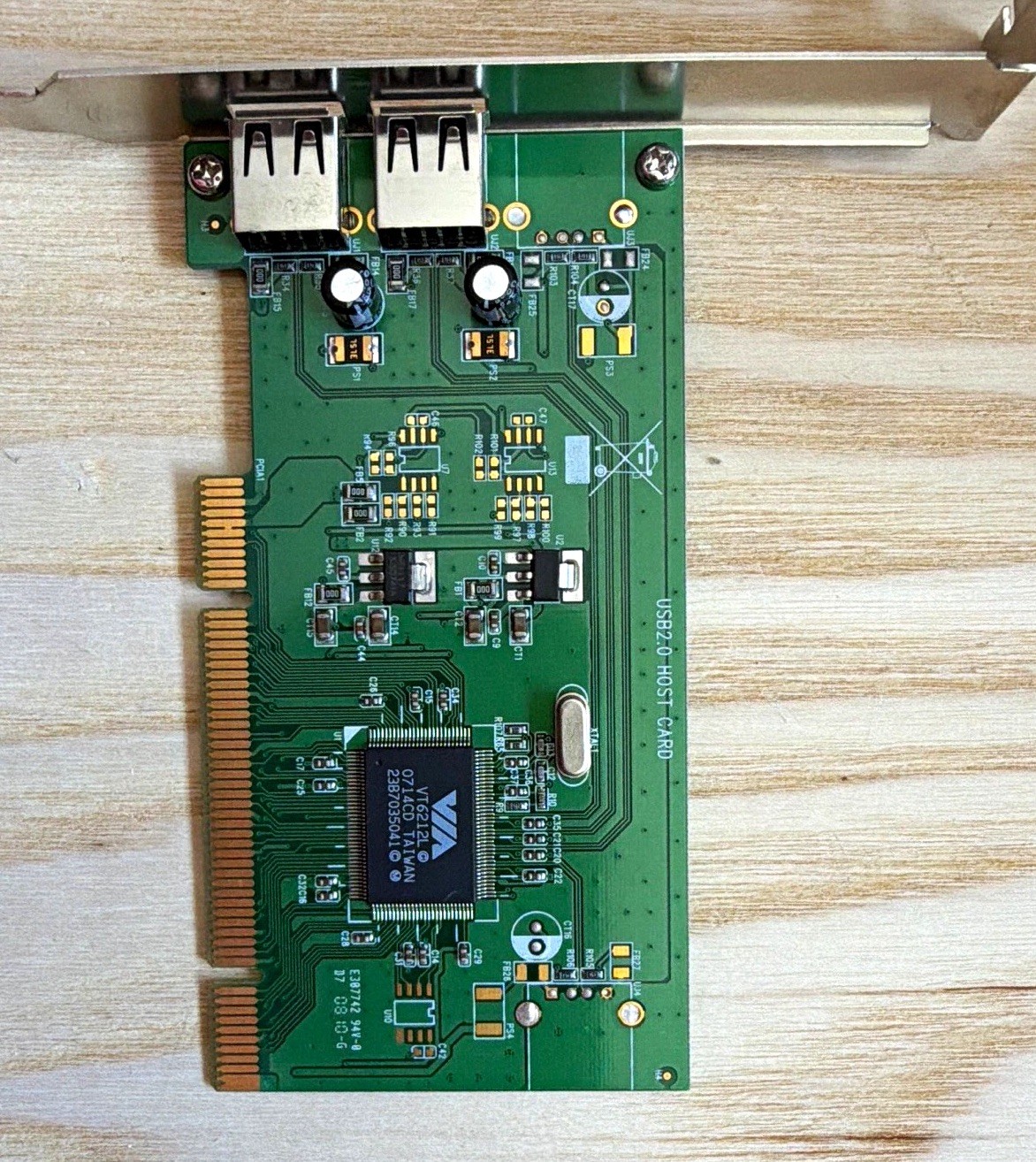 VIA VT6212L PCI USB 2.0 2-Port Host Expansion Card 480 Mbps Type-A READ Details