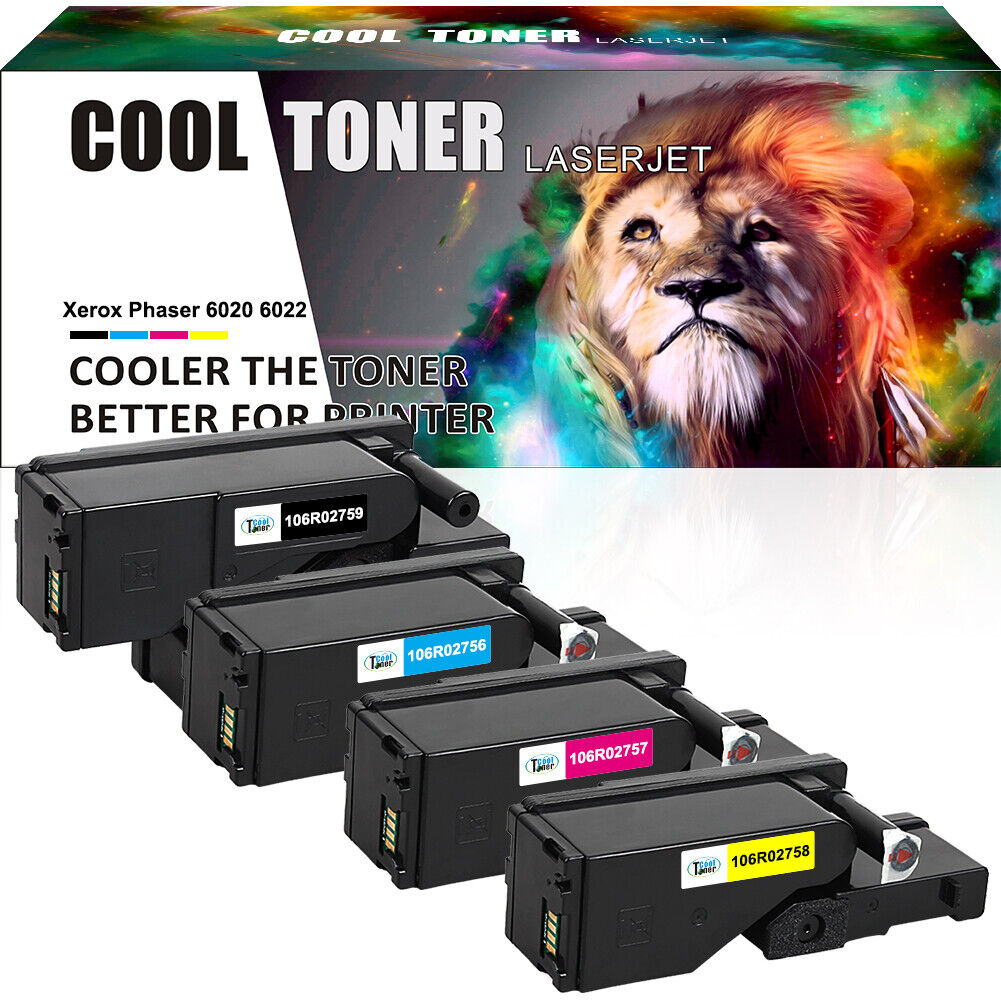 4-Pack Toner Set for Xerox WorkCentre 6027 6025 Phaser 6022 6020 106R02759