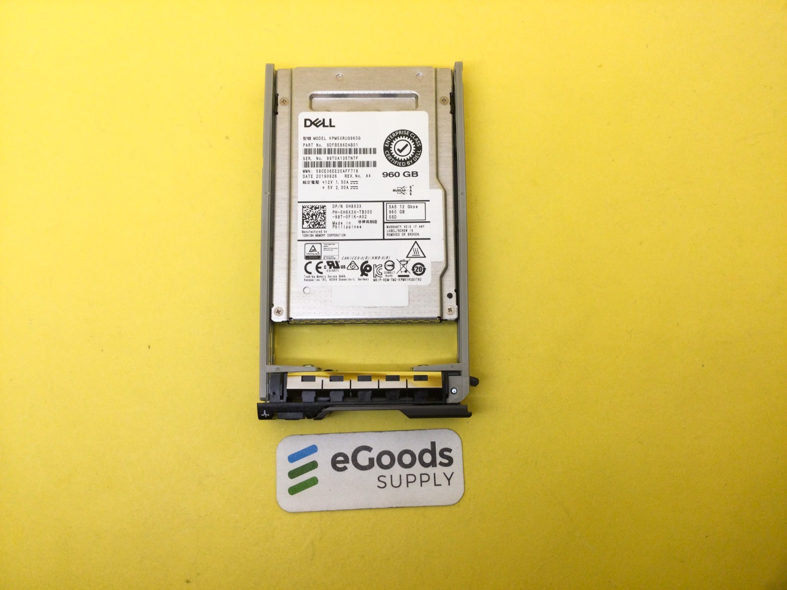 H8X3X Dell 960GB SAS 12Gbps Read Intensive 2.5'' SSD KPM5XRUG960G