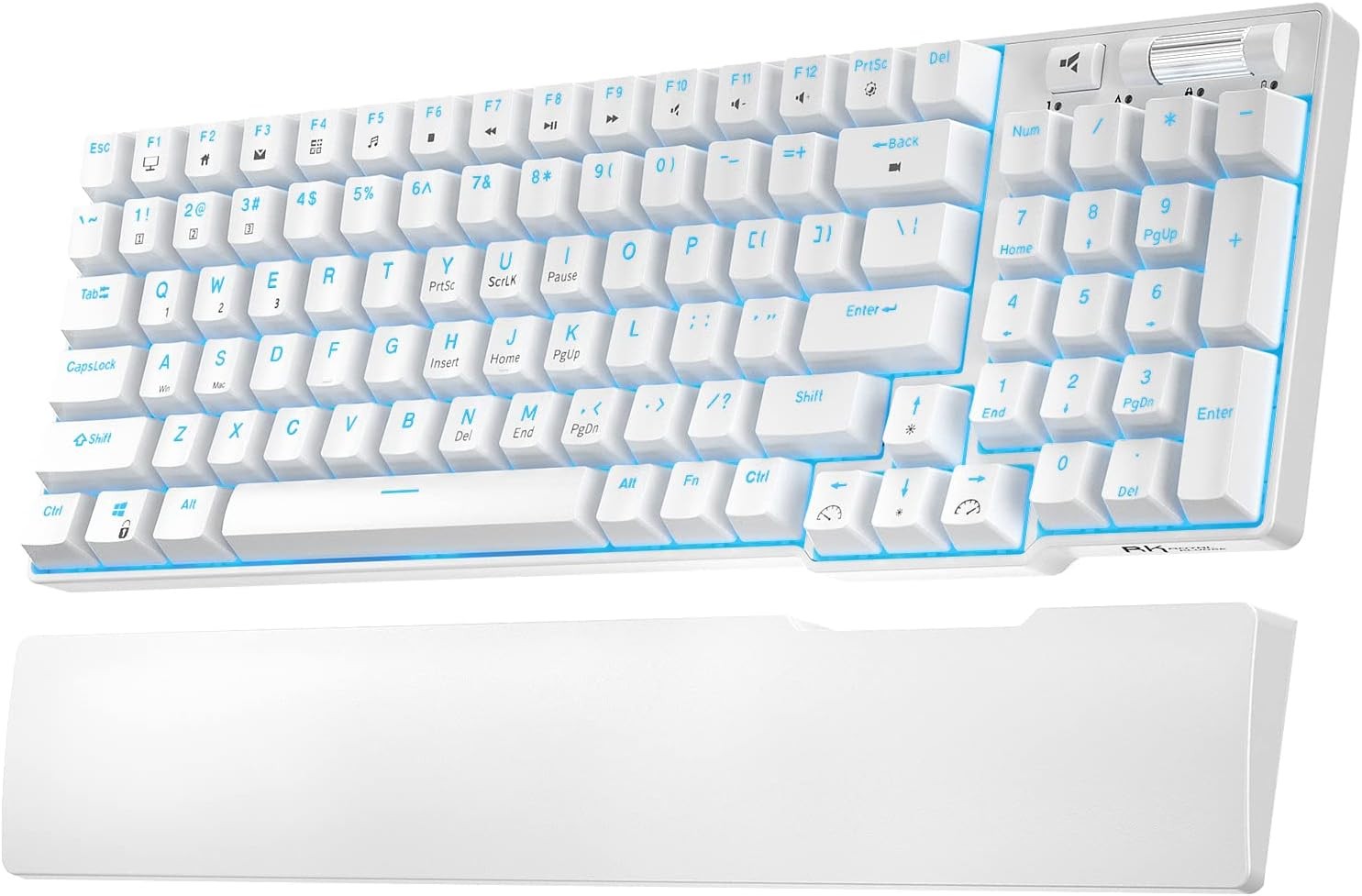 RK ROYAL KLUDGE RK96 90% Triple Mode Hot Swappable Red Switch, White 