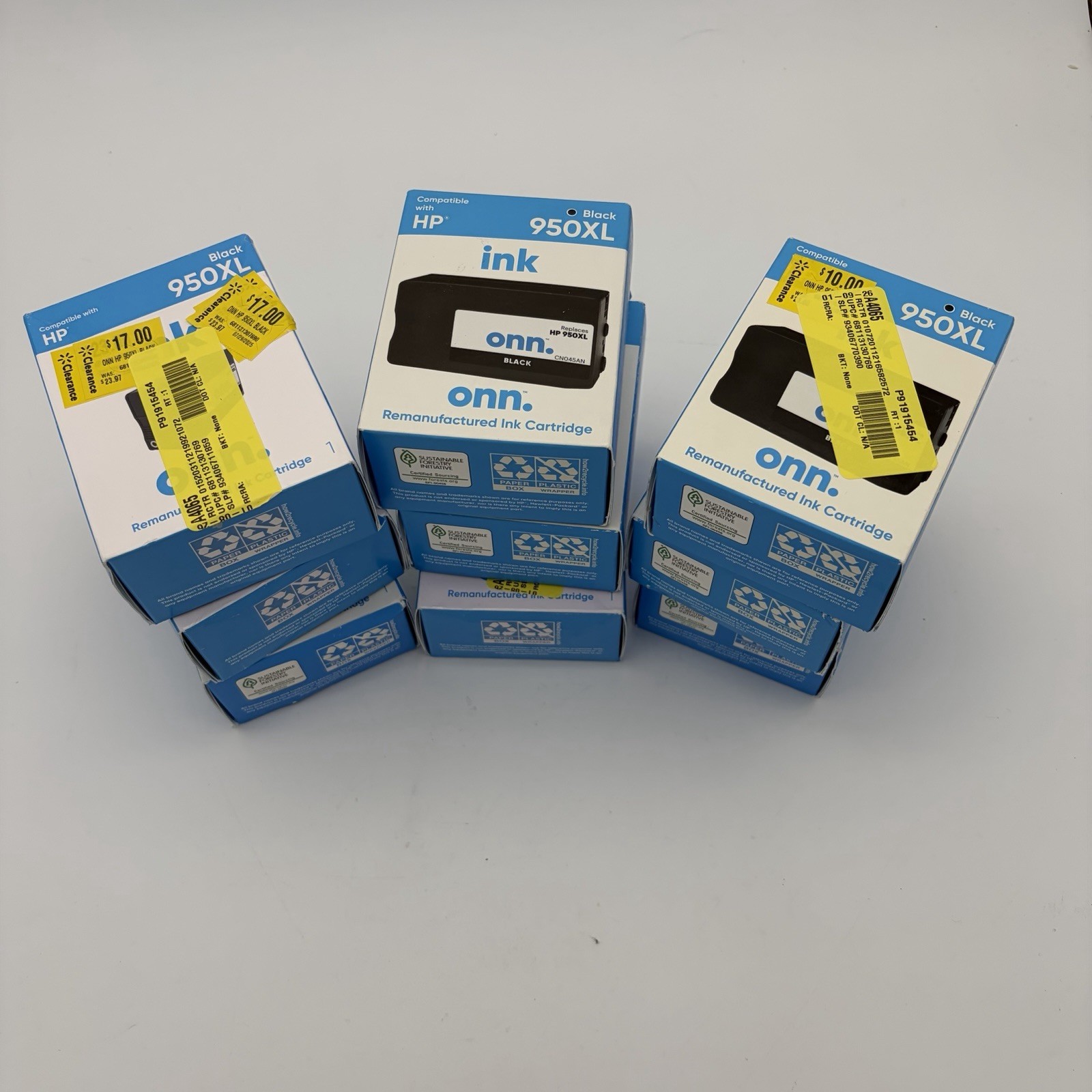 Lot of 9 HP 950XL Black Ink Cartridges Onn NEW SEALED Bulk