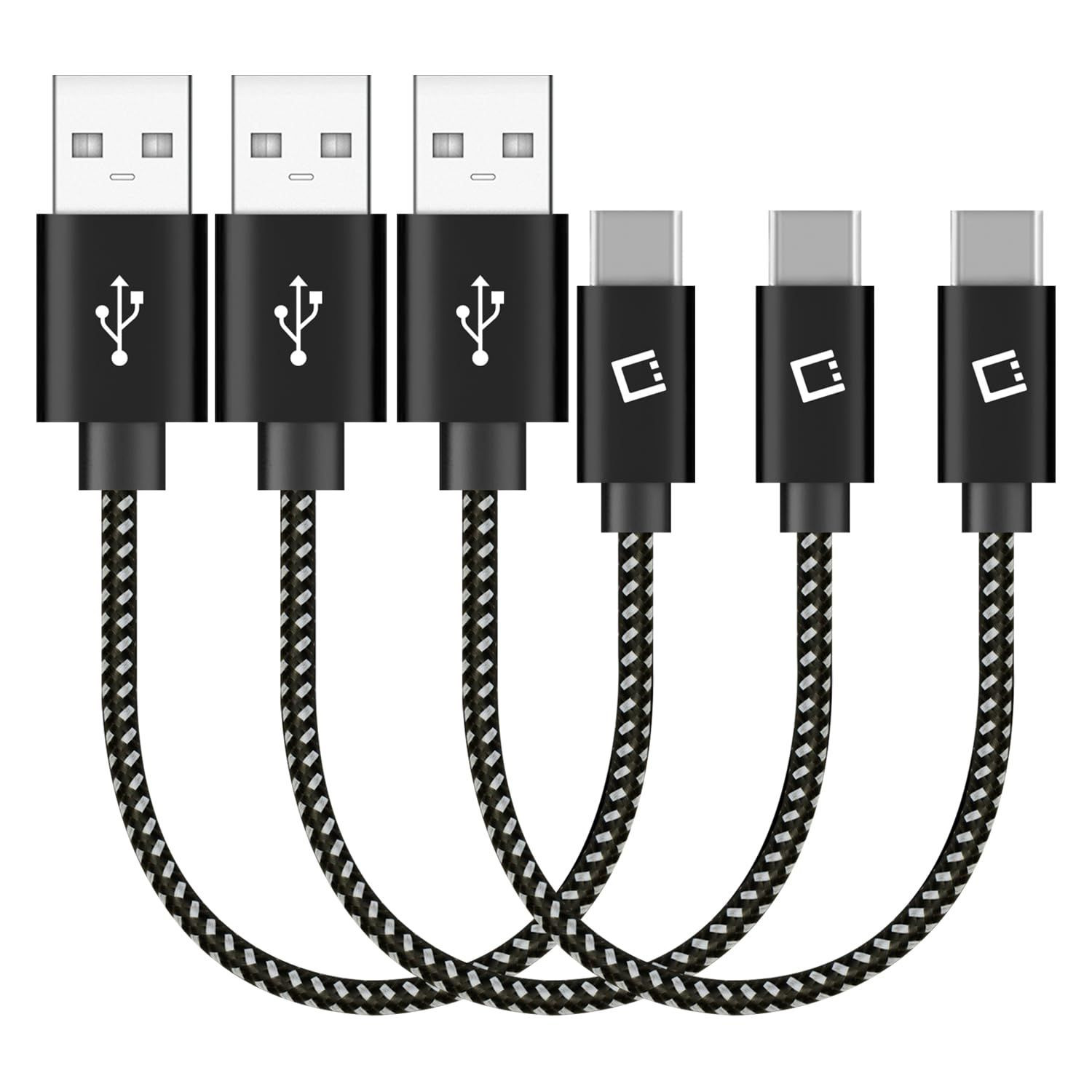Cellet 4-Inch USB-C Cable, Type-C to USB-A Fast Charging Cord 5 inches, Black