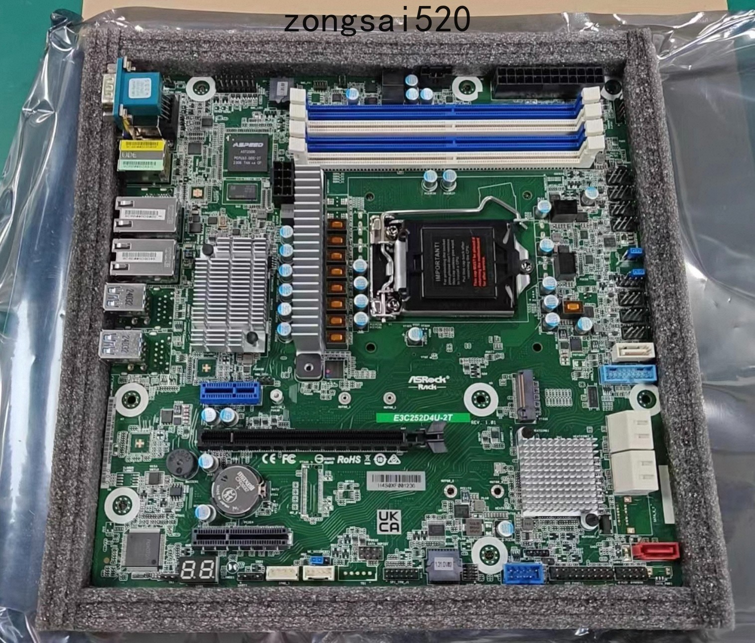 ASRock Rack E3C252D4U-2T C252 LGA1200 E-23XX Server Board AST2500