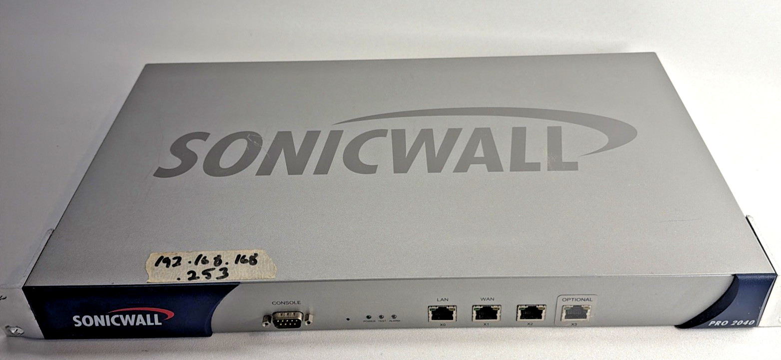SonicWall PRO 2040 VPN 1RK0A-02A Firewall Network Security Appliance 
