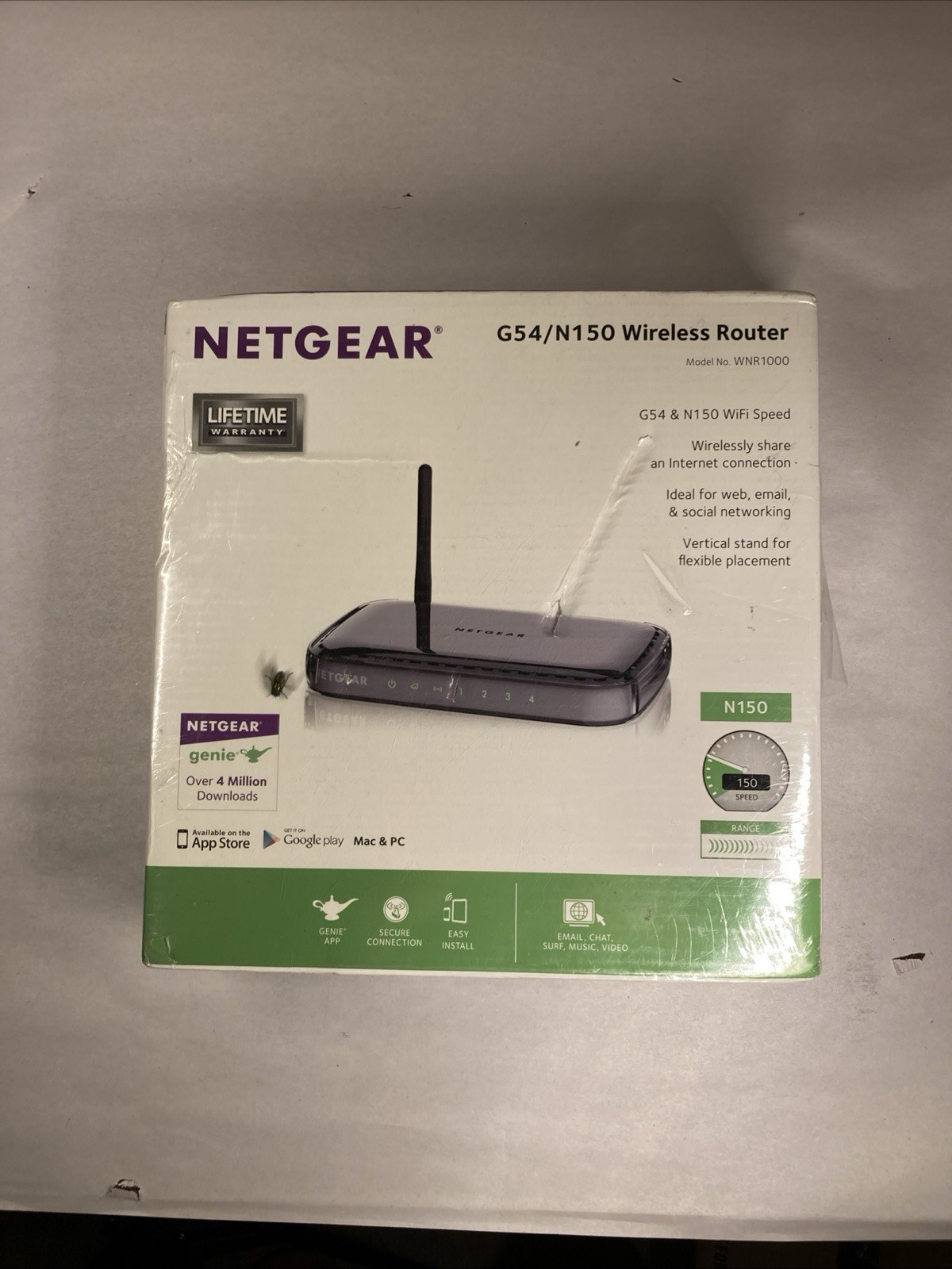 Netgear Wireless Router  G54/N150 Model #WNR 1000 NEW SEALED