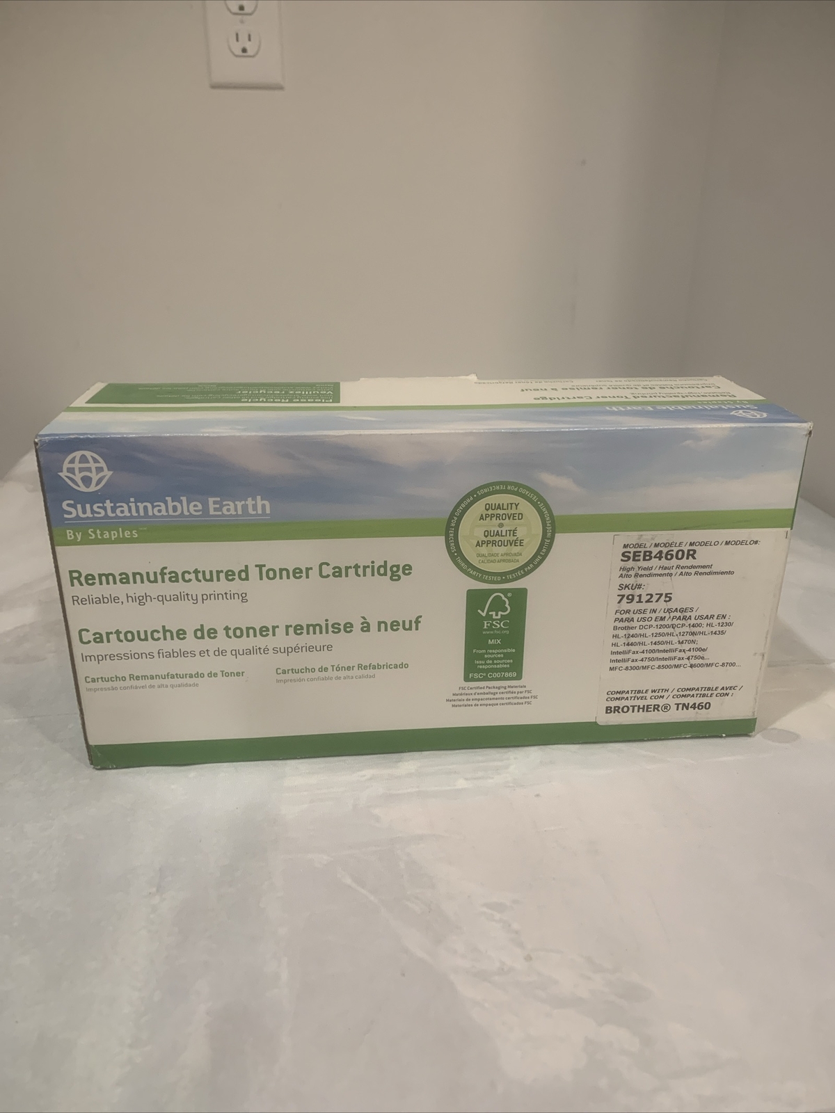Sustainable Earth By Staples Black Toner Cartridge TN460 TN-460 Brand New Sealed
